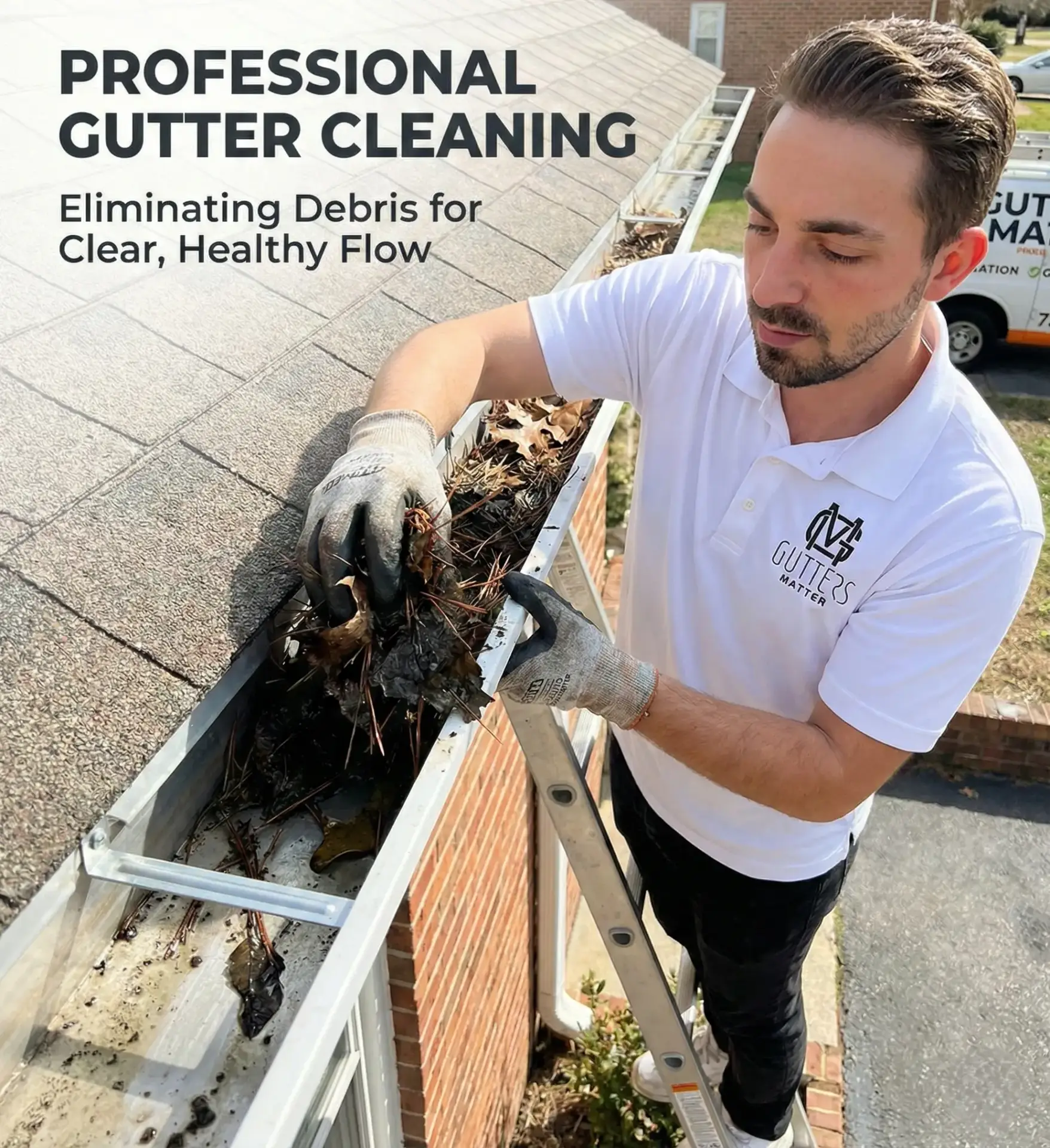 Professional gutter cleaning and flow testing