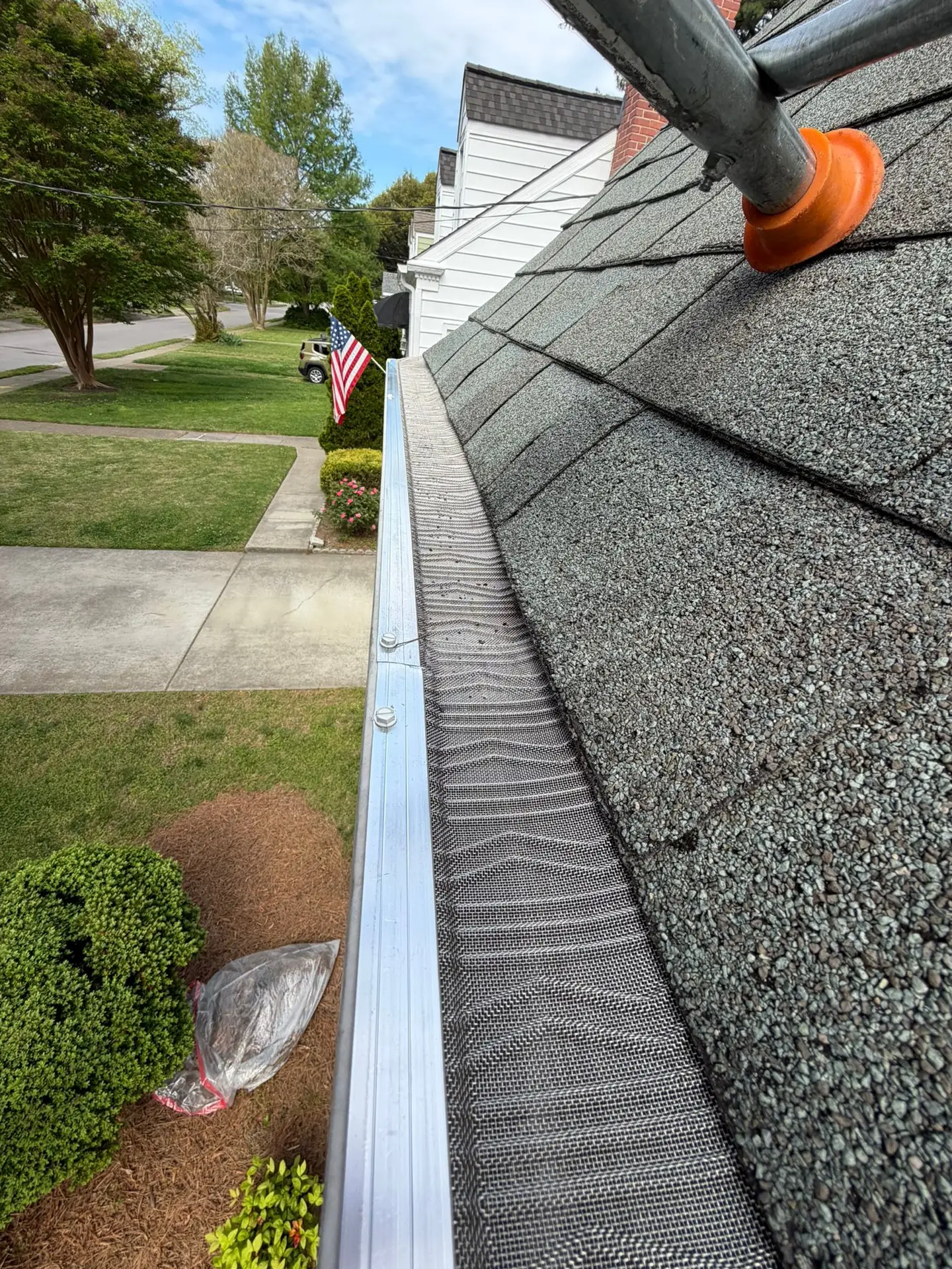 Gutters after LeafBlaster Pro gutter guard installation