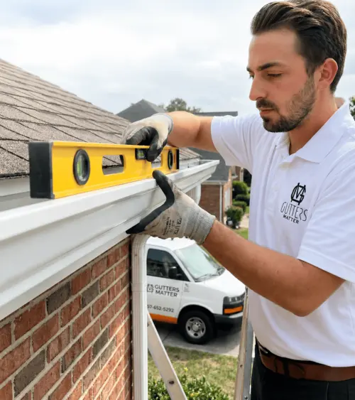 LeafBlaster Pro gutter guard installed on a Hampton Roads roofline